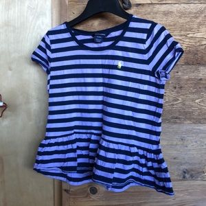Ralph Lauren striped peplum t shirt top
